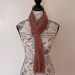Elegant Copper, Tan and Brown Knit Scarf